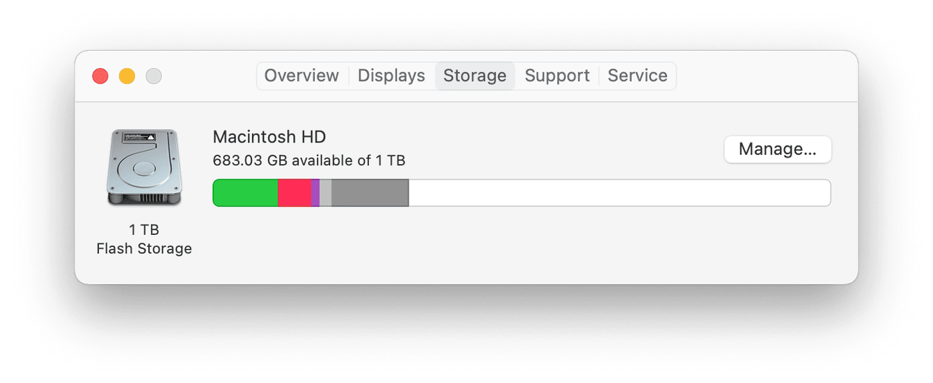 How to check storage on Mac
