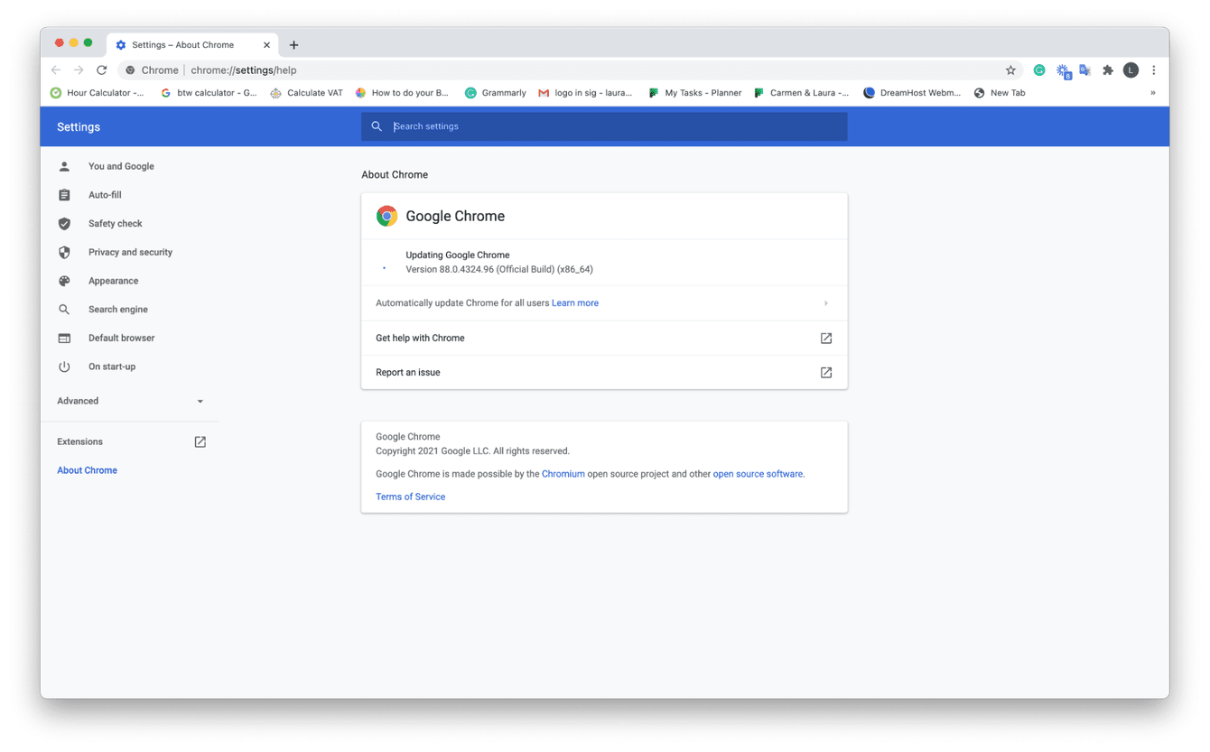 How to check for updates in Chrome