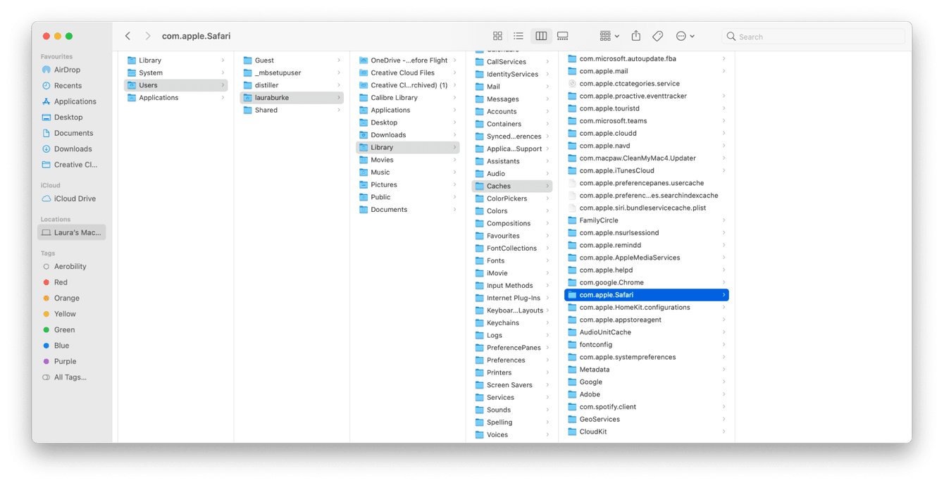 How to clear caches in Library folder