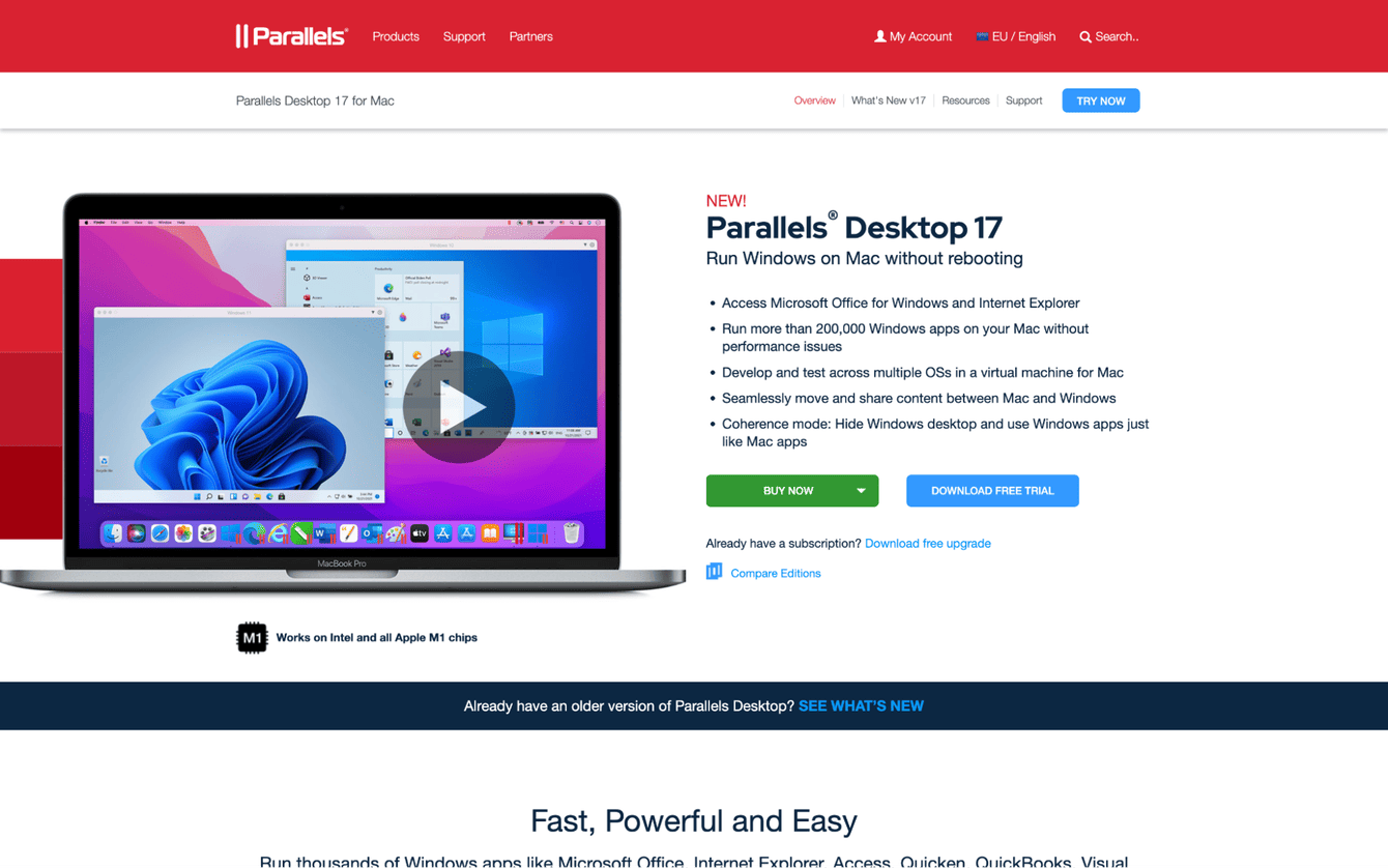 Parallels Desktop website