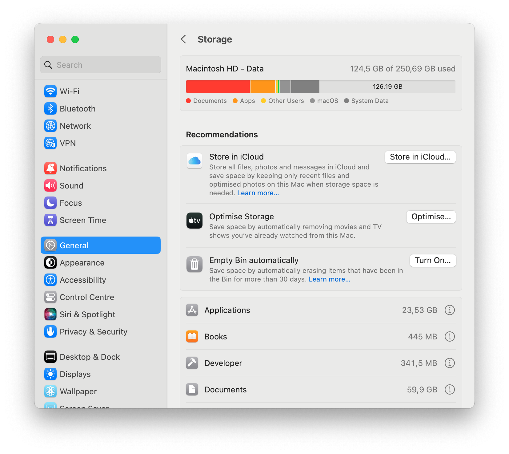 Optimize storage on Mac