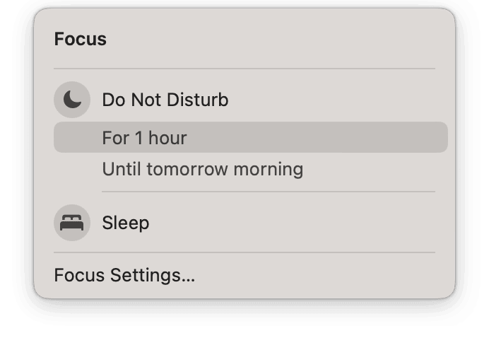 How to activate Focus on Mac