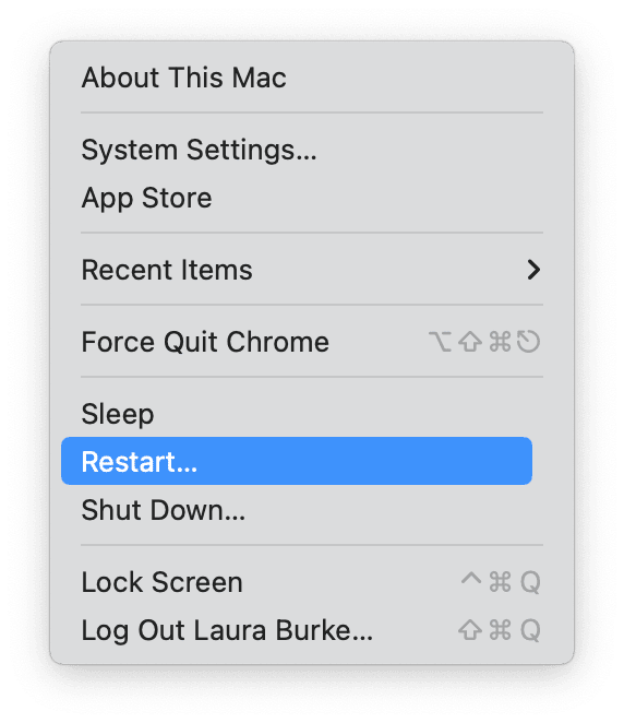 How to restart device on Mac