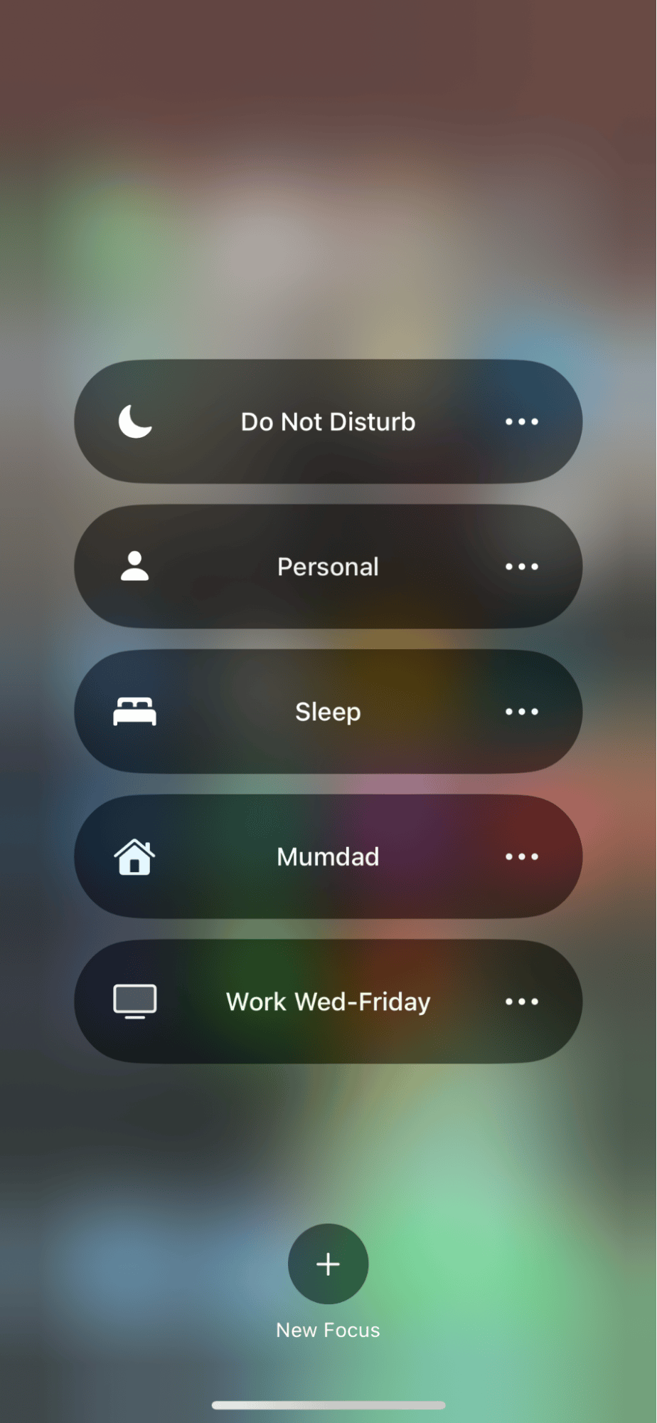 Opened Control Centre on iPhone