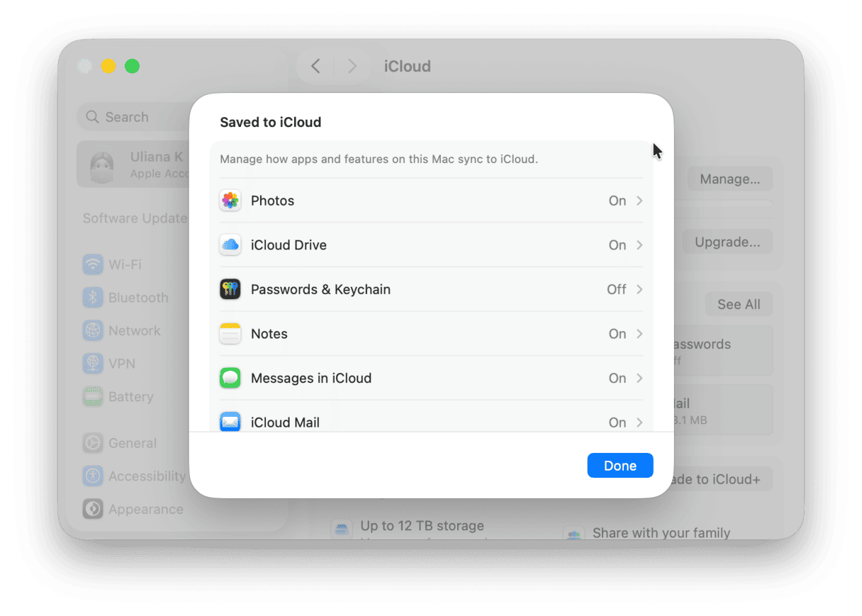 Verify basic settings on Mac