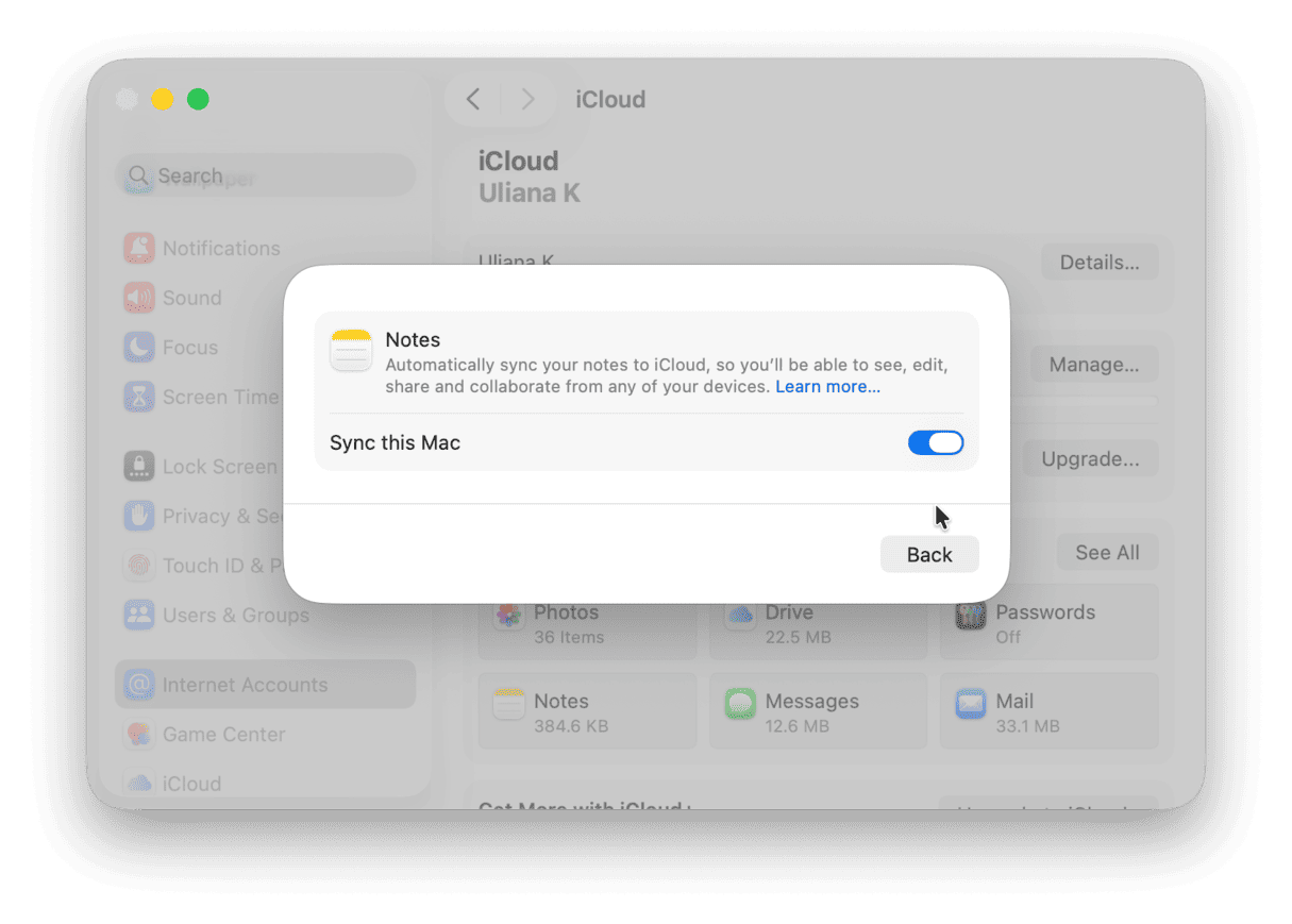 iCloud account > See All
