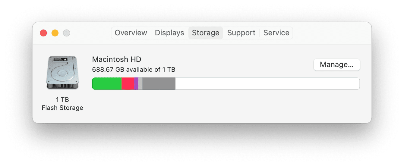 Macbook storage tab