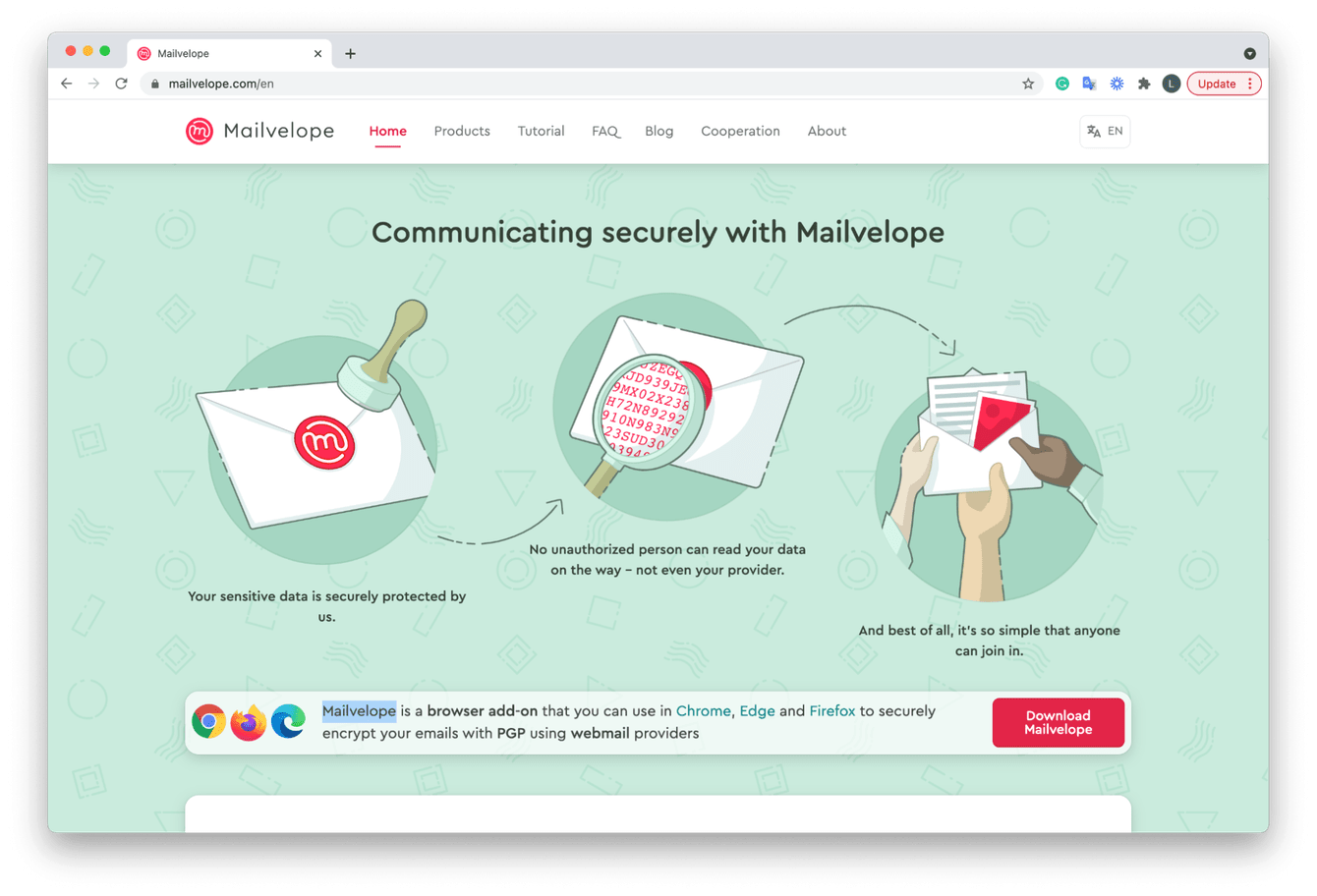 Mailvelope website screenshot