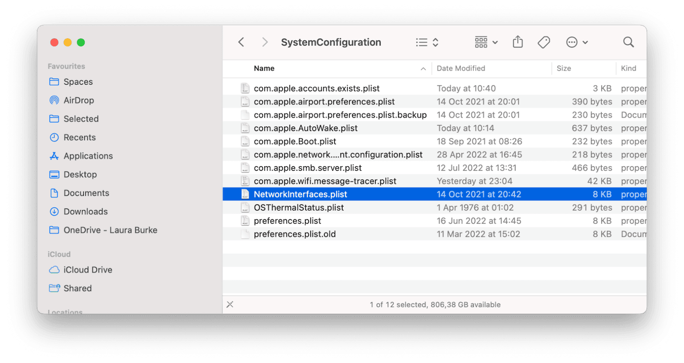 Remove the NetworkInterfaces.plist