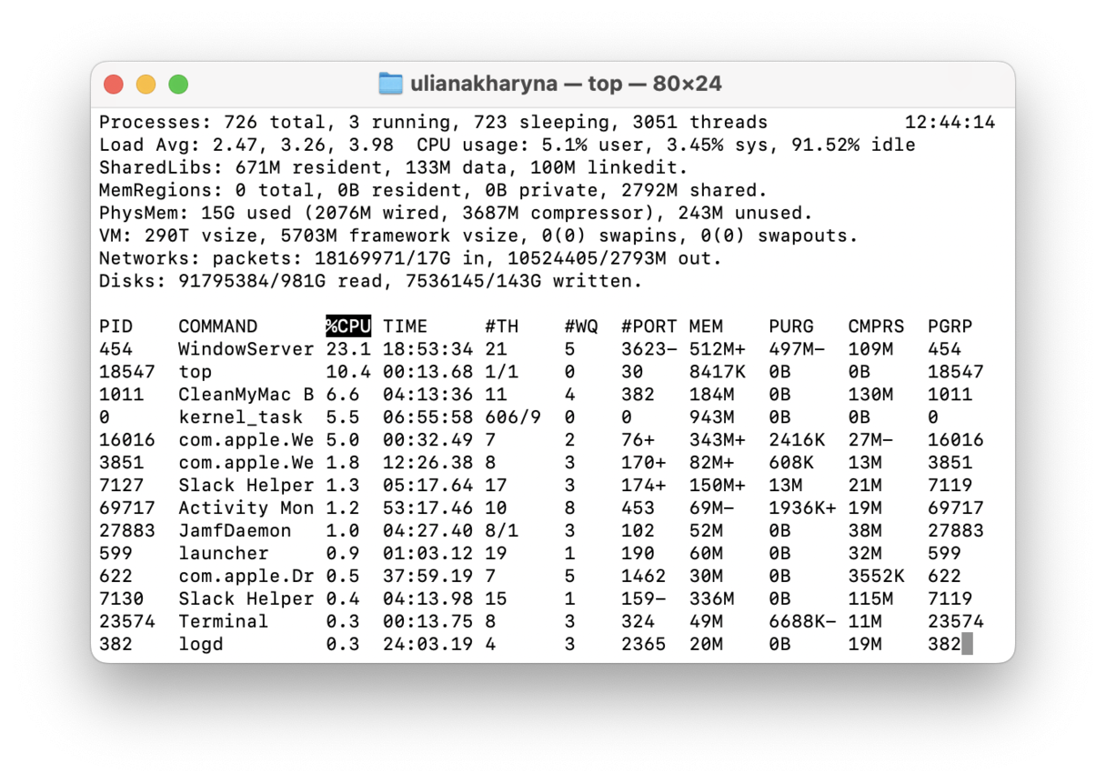 How to monitor CPU usage on Mac via Terminal