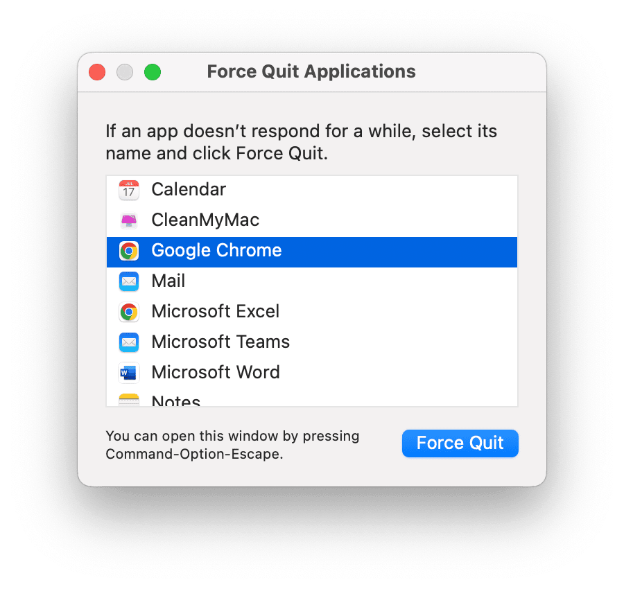 Force quit and restart apps