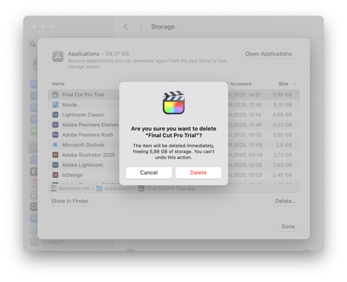 how to optimize Mac storage - delete unneeded files