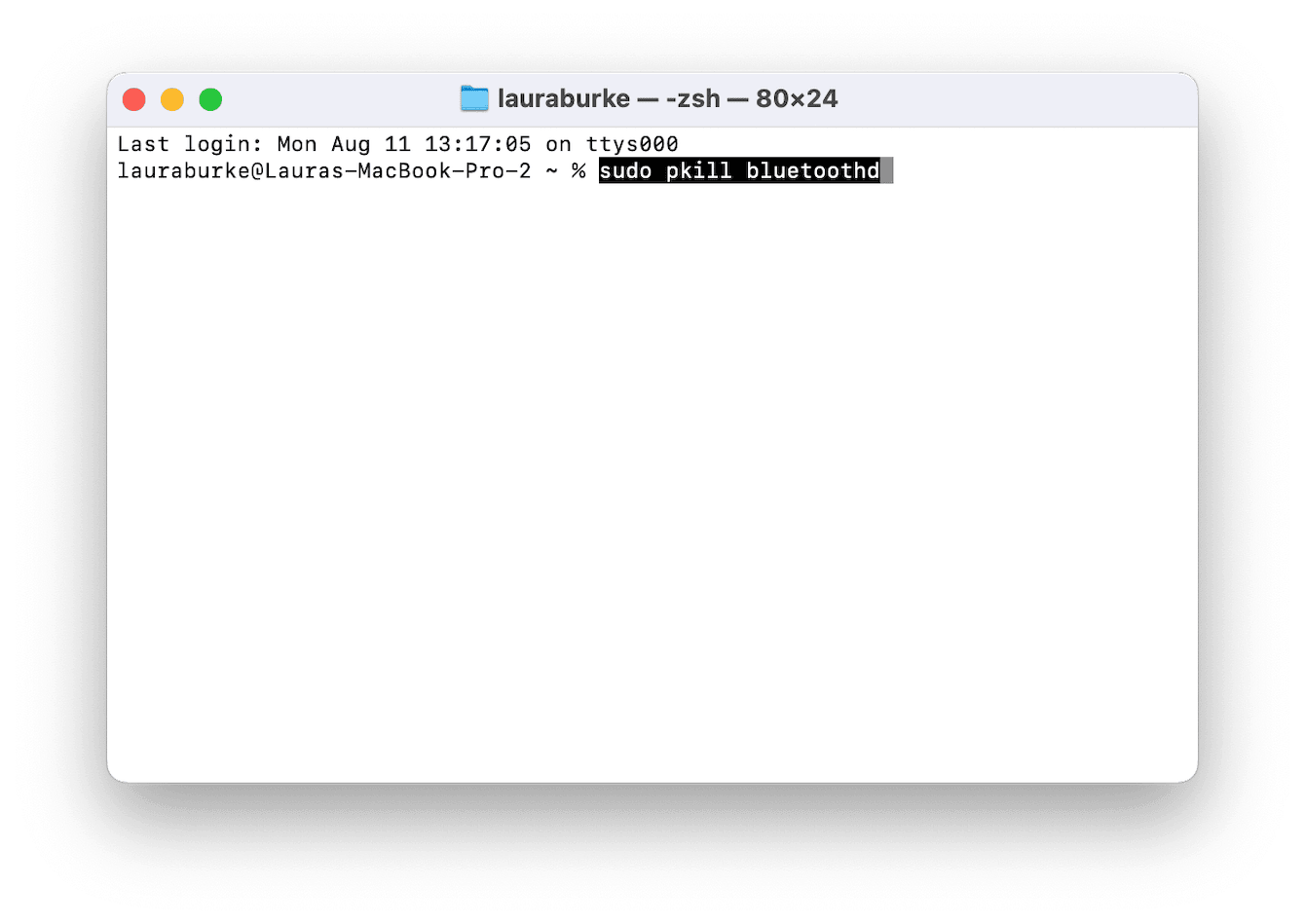 Reset Mac's Bluetooth module in Terminal