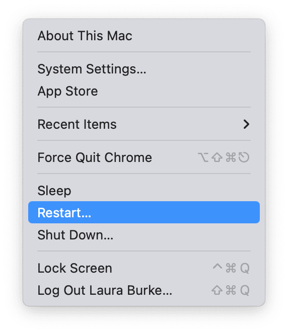 How to restart Mac