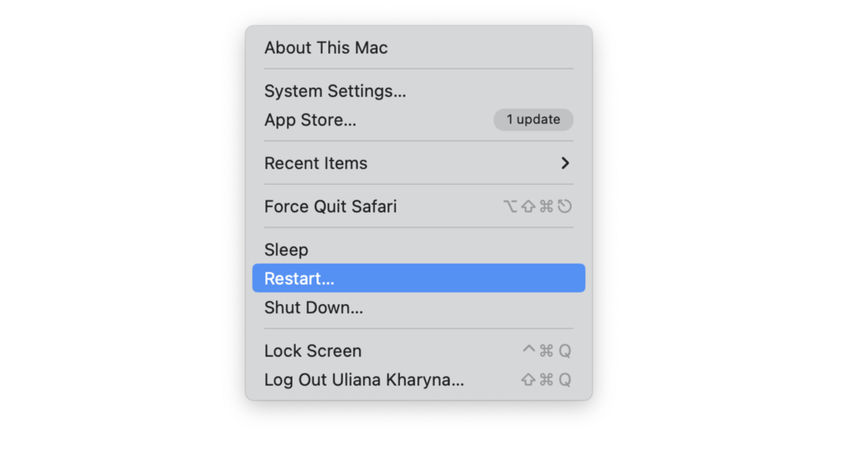 How to restart a MacBook