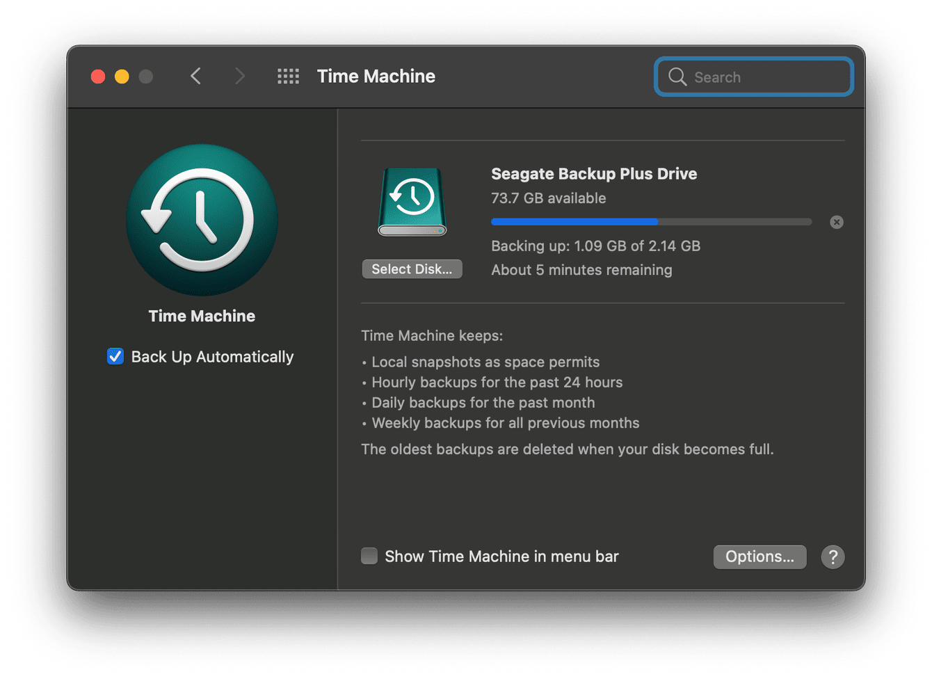 Time Machine on Mac