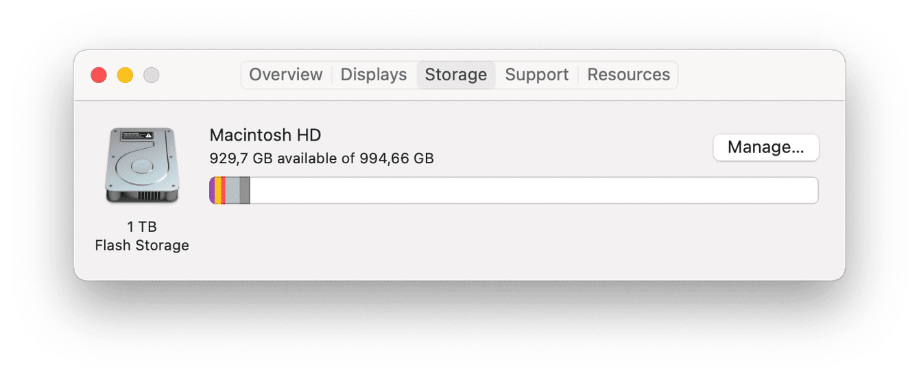 mac hard drive space