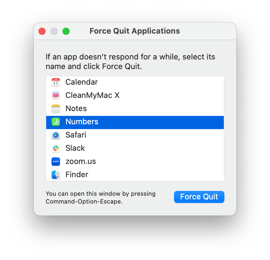 Force Quit Applications on macOS