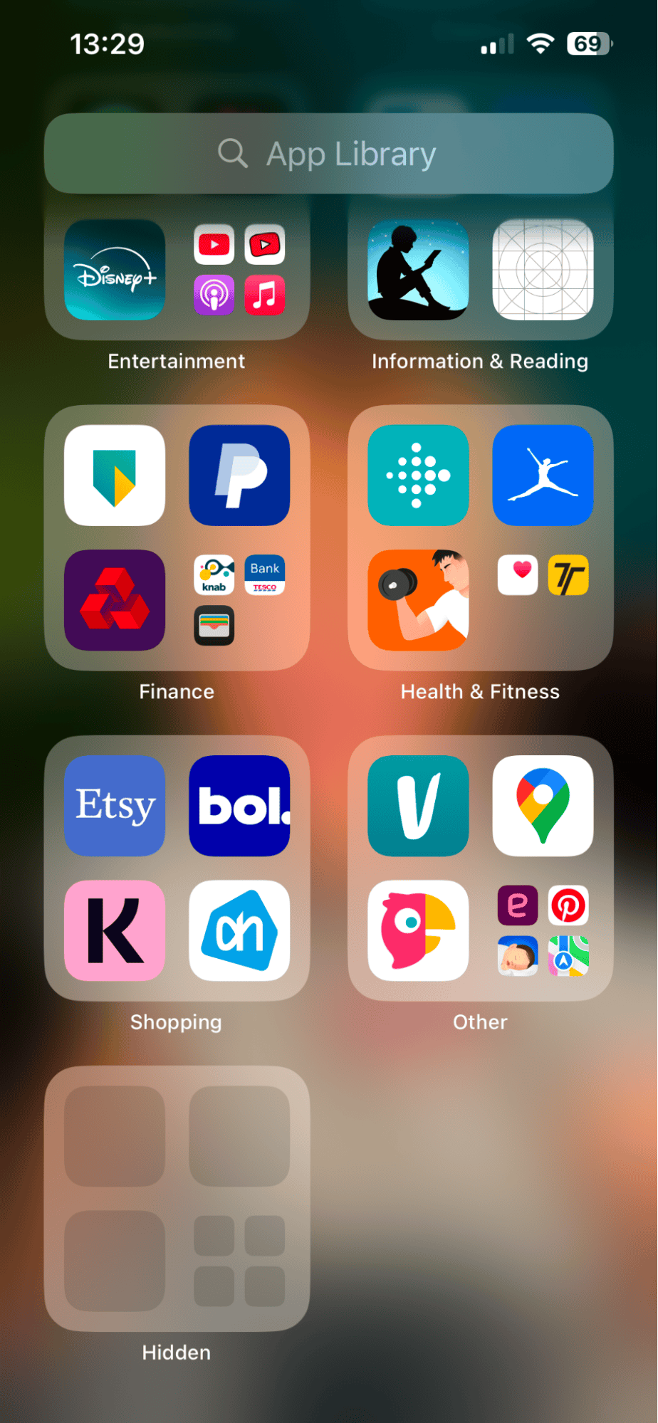 App Library on iPhone