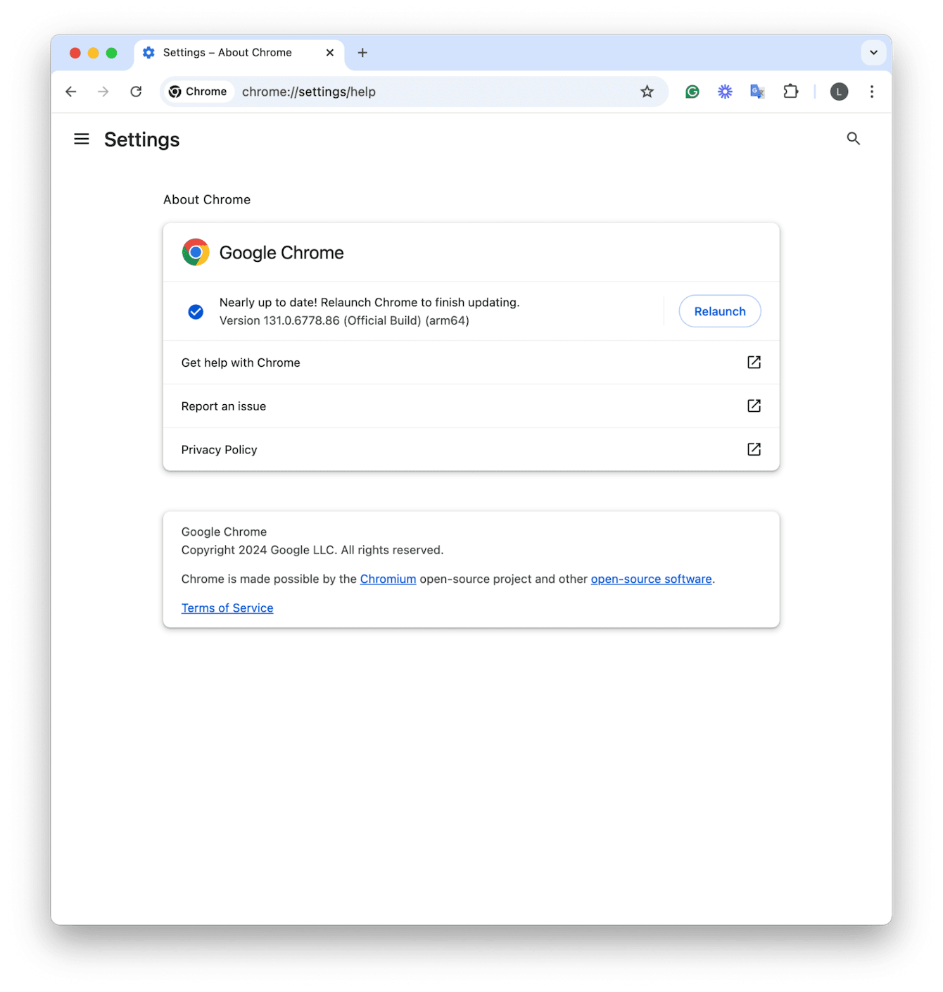 How to update browser on Mac: Chrome