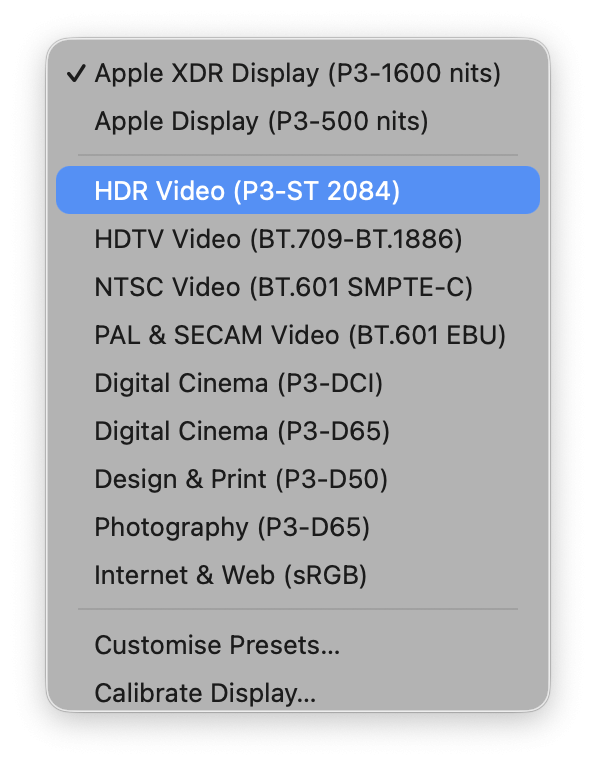 Clean up color profiles or presets