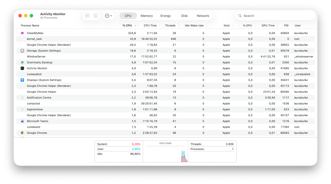 Activity Monitor on Mac