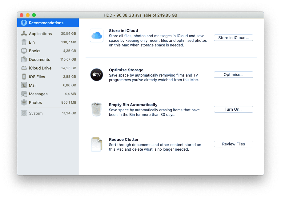 How to manage storage on Mac