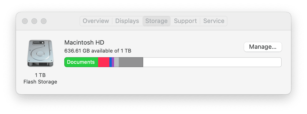 macOS storage tab