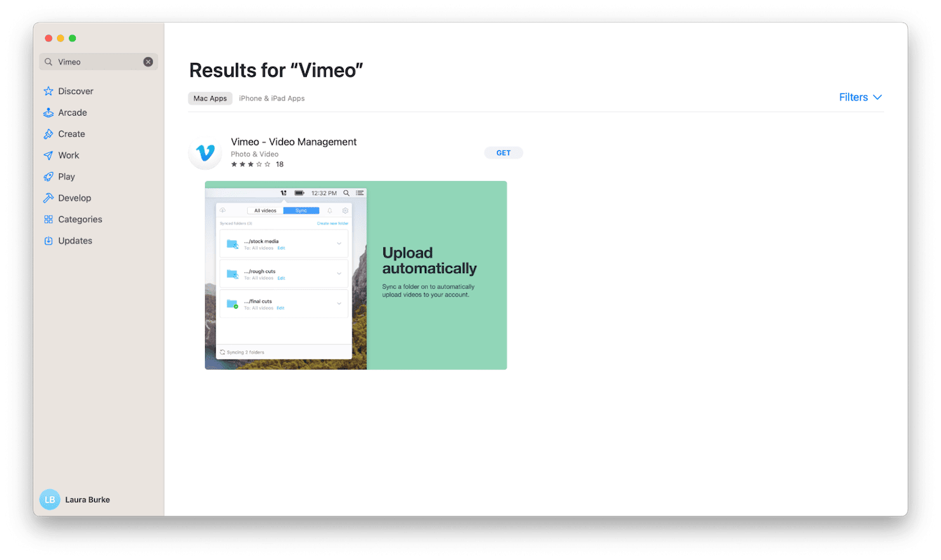 The Vimeo app