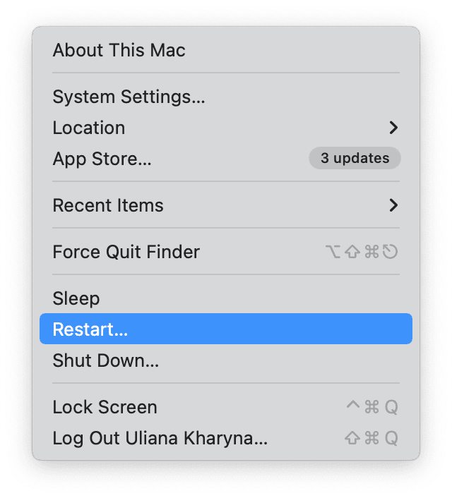 How to restart Mac
