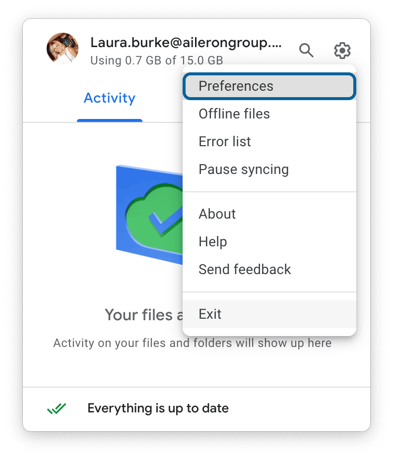 Restart the Google Drive app