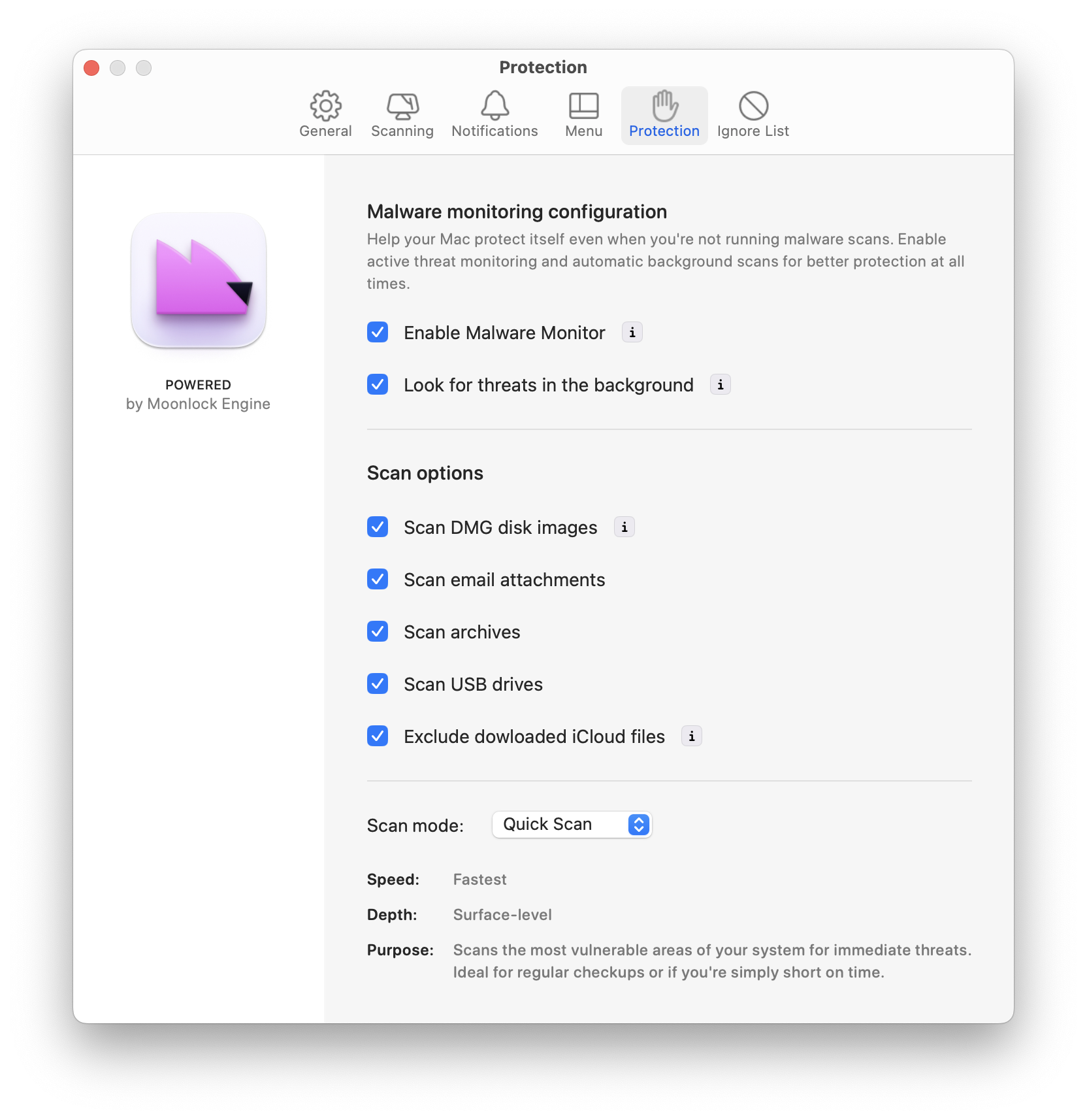 Configure malware scan in CleanMyMac