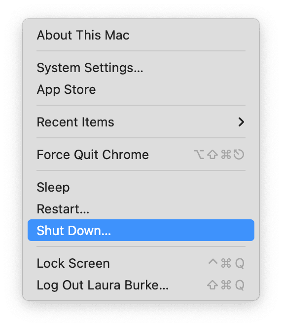 How to shut down Mac