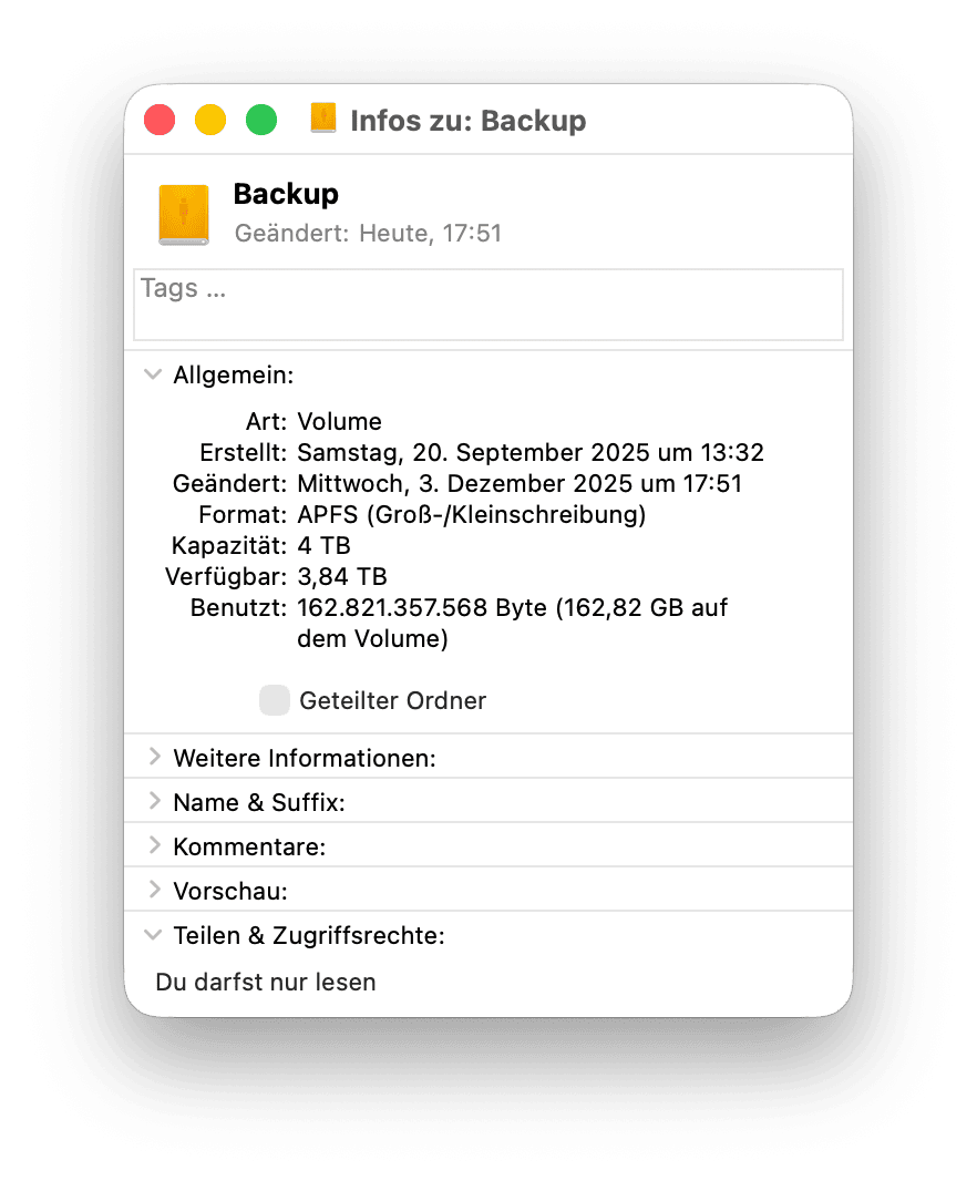 &Auml;ndern Sie die Eigent&uuml;merschaft des Laufwerks