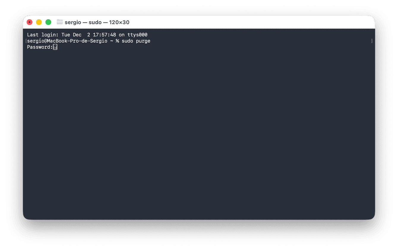 Arbeitsspeicher mit Terminal freigeben