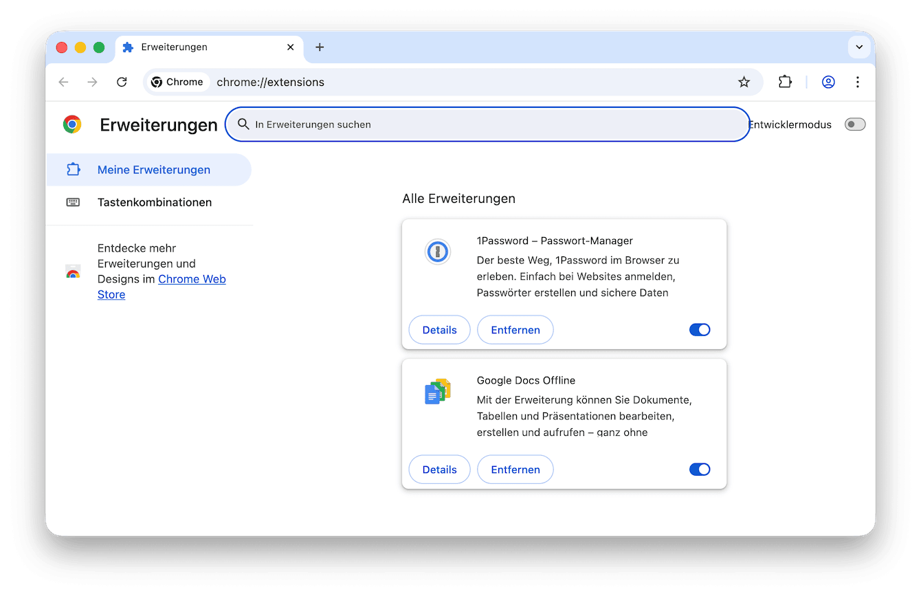 &Uuml;berpr&uuml;fen Sie Ihre Erweiterungen