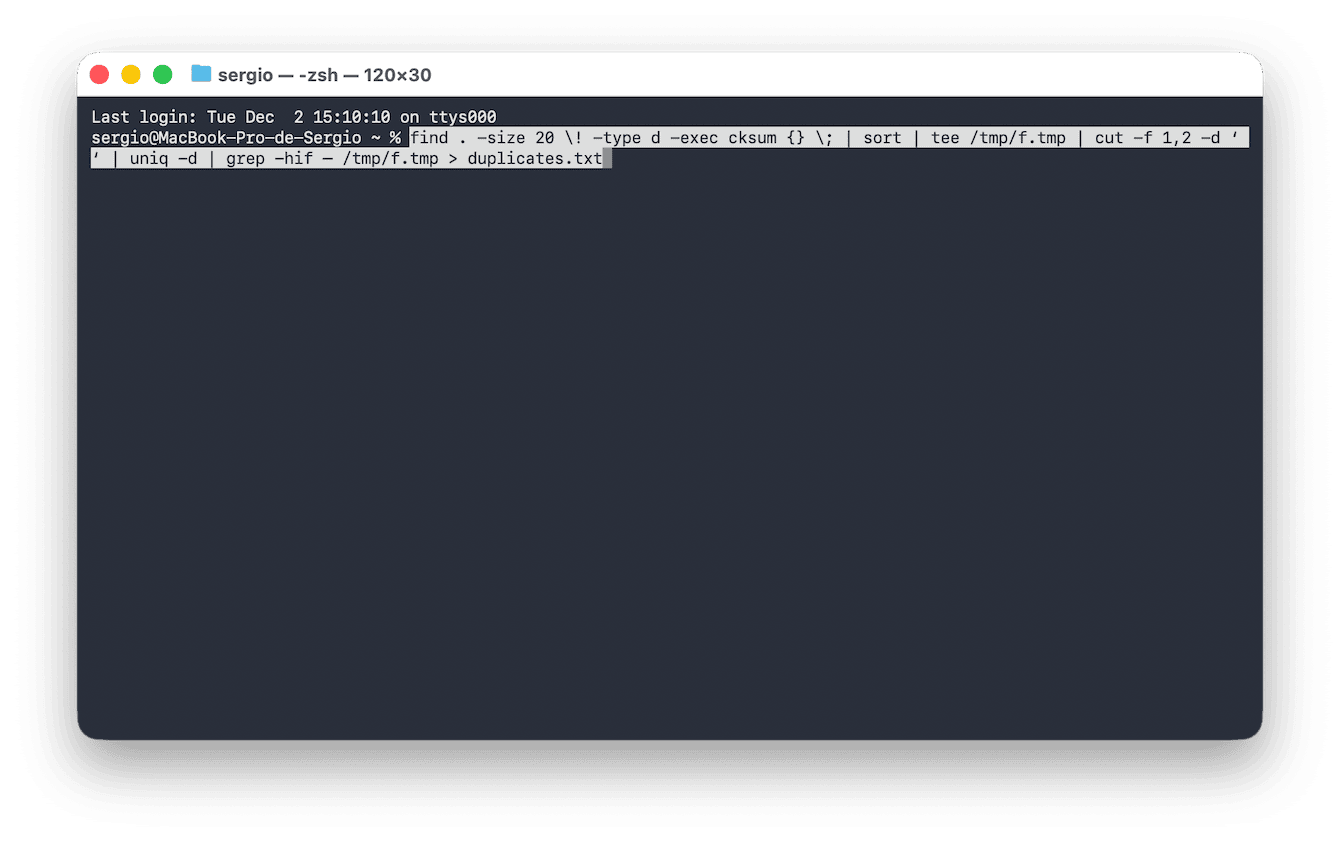 So finden und l&ouml;schen Sie doppelte Dateien auf dem Mac mit Terminal