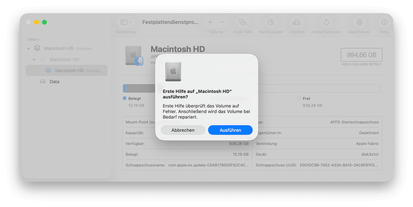 Zugriffsrechte im sicheren Modus reparieren