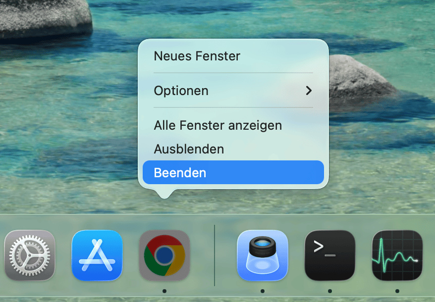 Schlie&szlig;en Sie nicht genutzte Programme