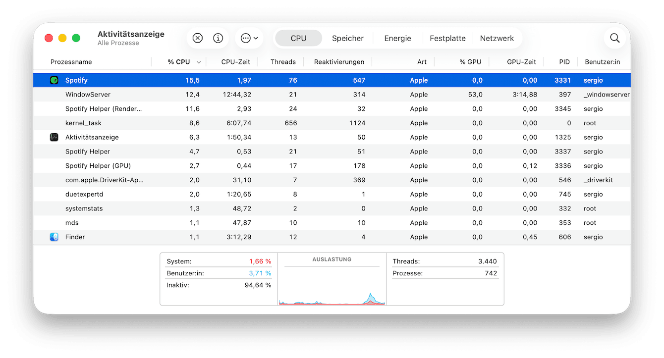 Suchen Sie nach Programmen, die viel Batterie verbrauchen