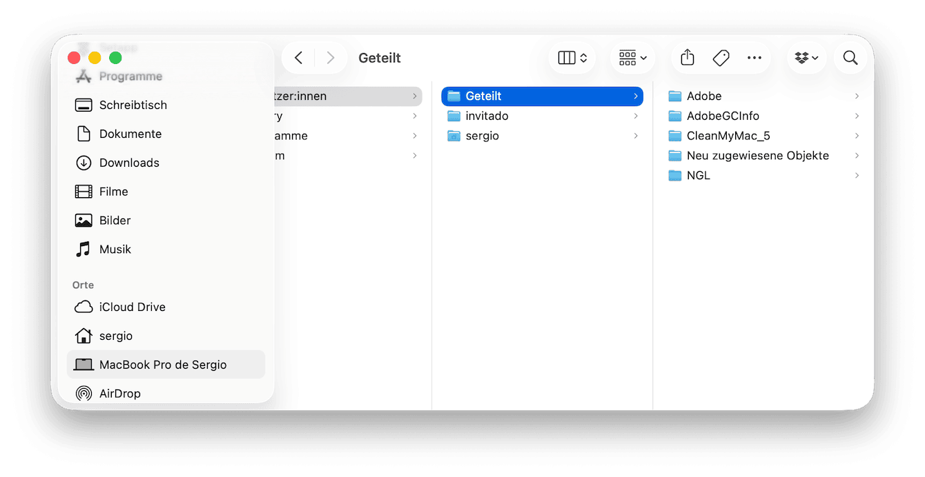 Überprüfen Sie Ihren „Geteilt“-Ordner