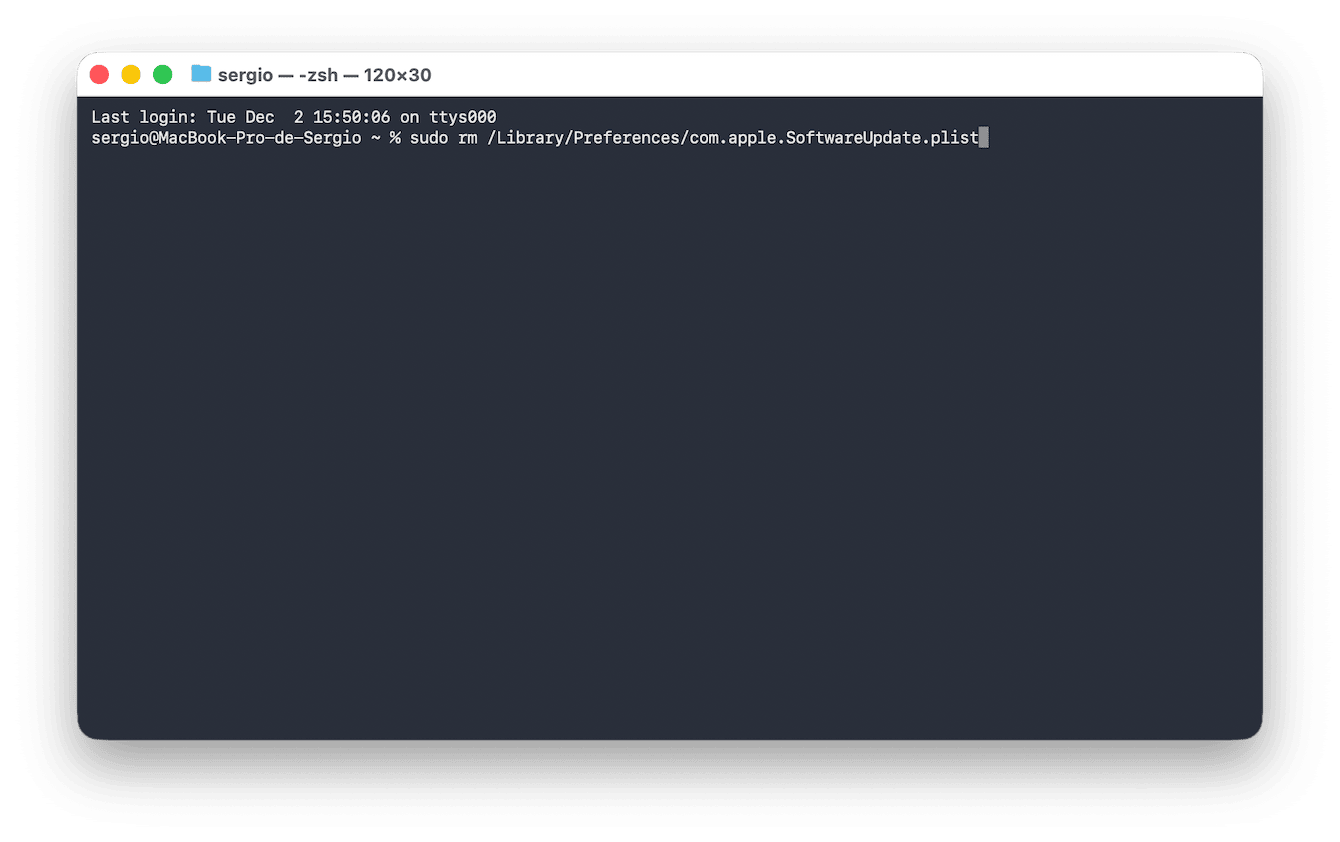 Setzen Sie die Einstellungen für Softwareupdates zurück
