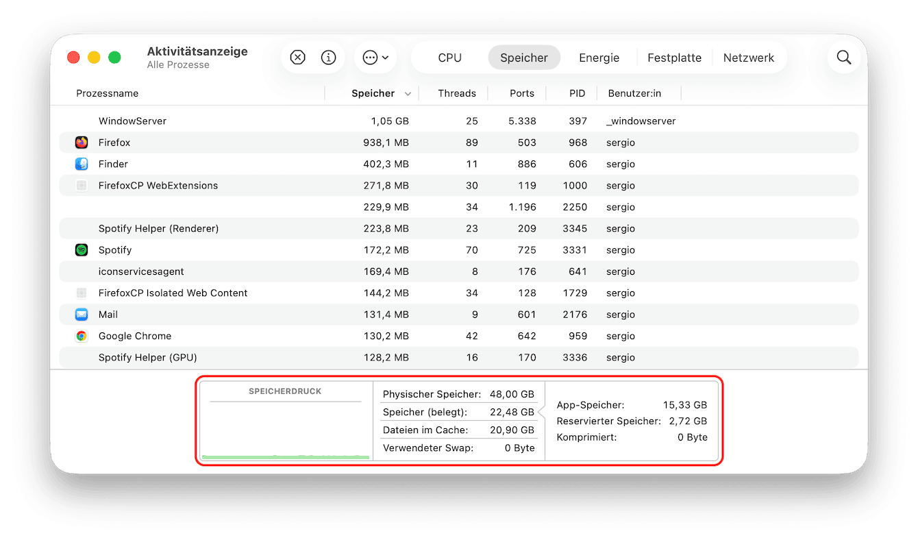 &Ouml;ffnen Sie &bdquo;Finder&ldquo; > &bdquo;Programme&ldquo; > &bdquo;Dienstprogramme&ldquo; > &bdquo;Aktivit&auml;tsanzeige&ldquo;