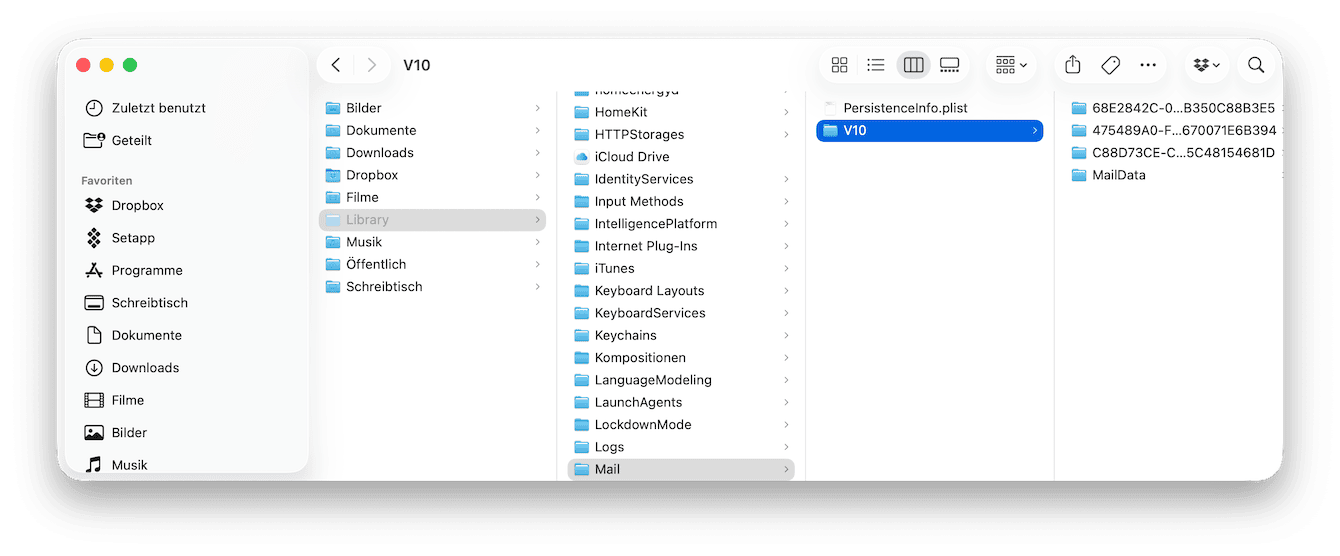Envelope-Dateien entfernen und neu indizieren