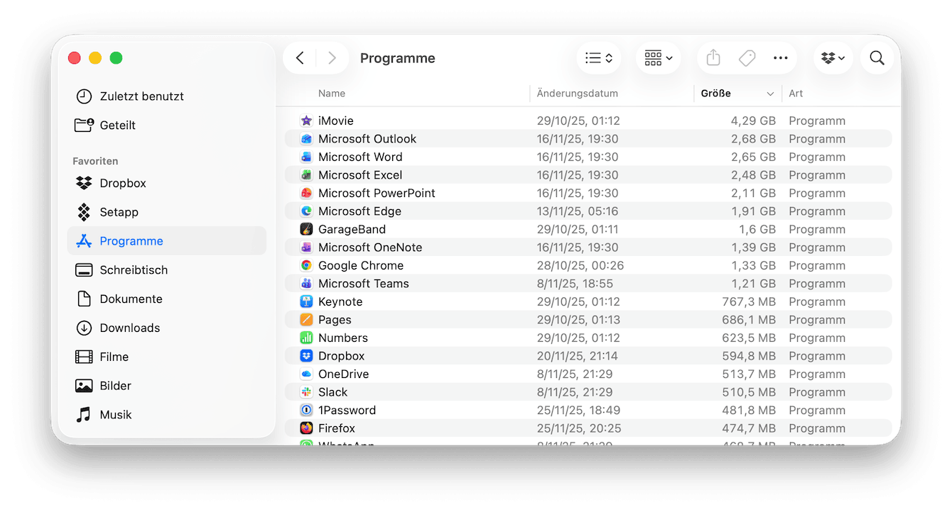 Nicht genutzte Programme l&ouml;schen