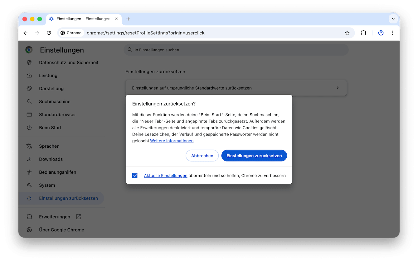 Öffnen Sie Chrome, wählen Sie das Drei-Punkte-Menü oben rechts und wählen Sie „Einstellungen“
