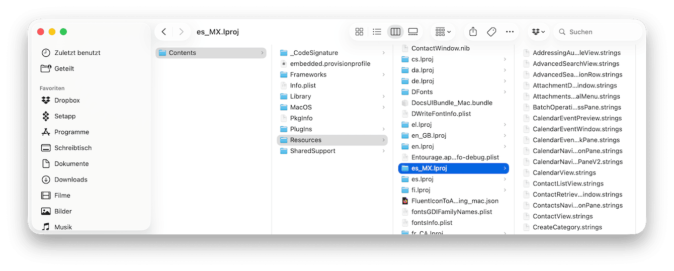 Zusätzliche Sprachen entfernen
