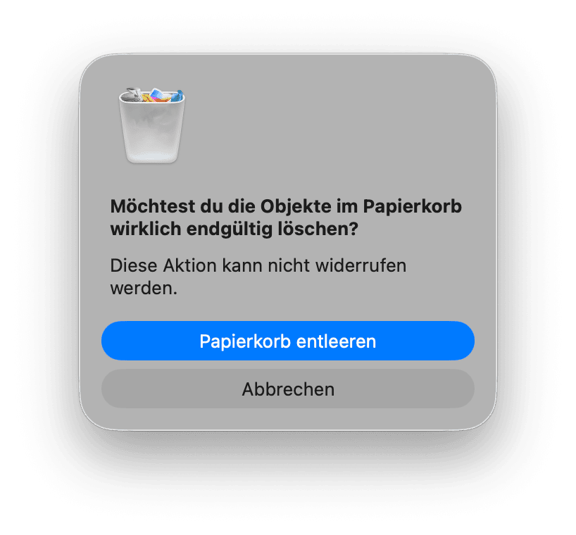 Entleeren Sie den Papierkorb