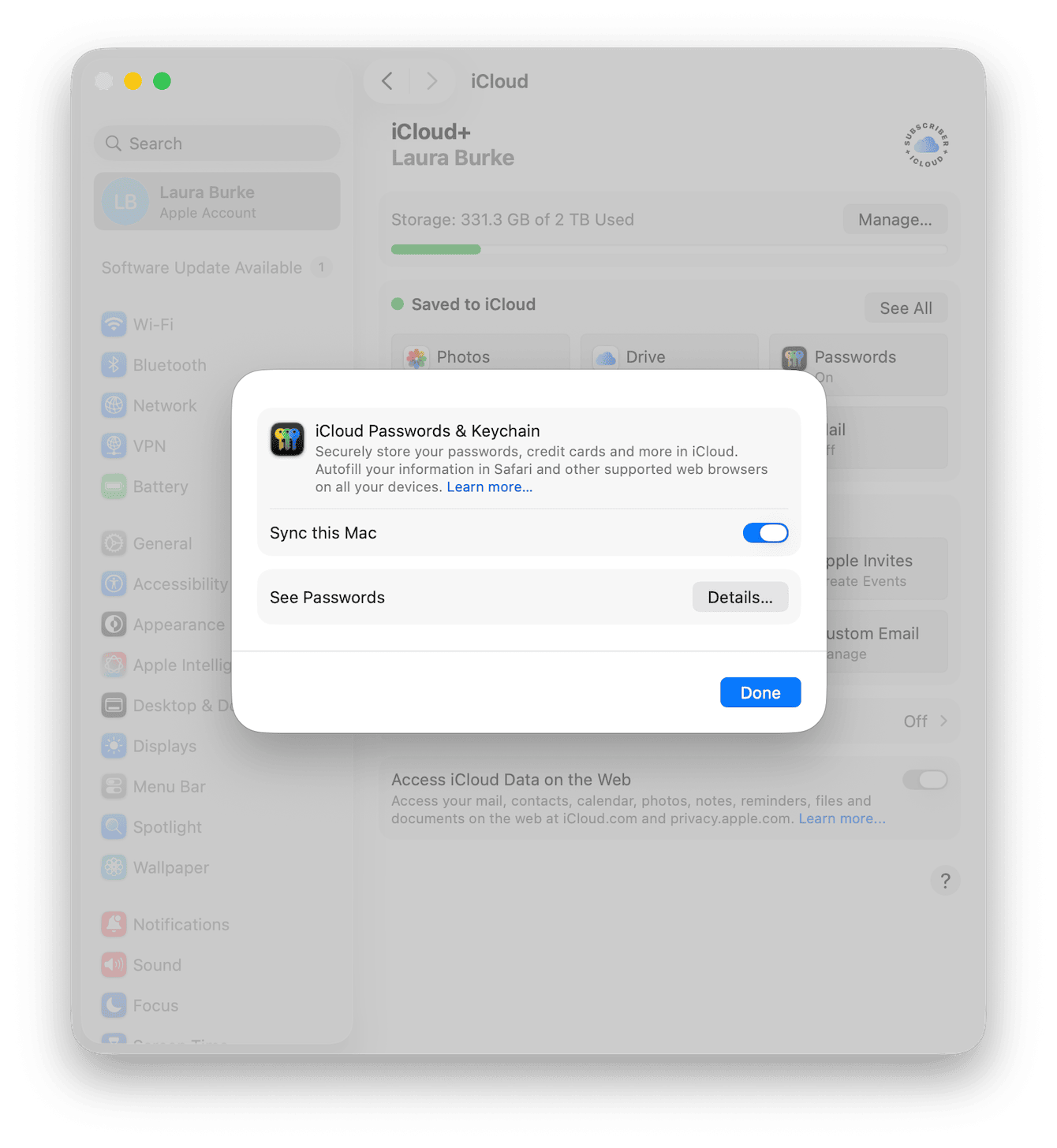 Check password & Keychain