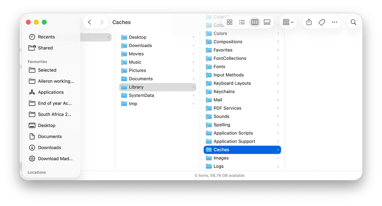 Delete the contents of those folders and empty your trash